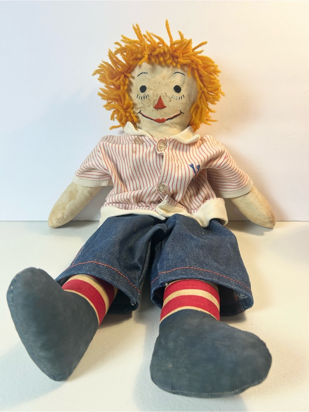 Raggedy Andy Doll, Kids Nostalgic Vintage 21 inch Toy, Orange Hair